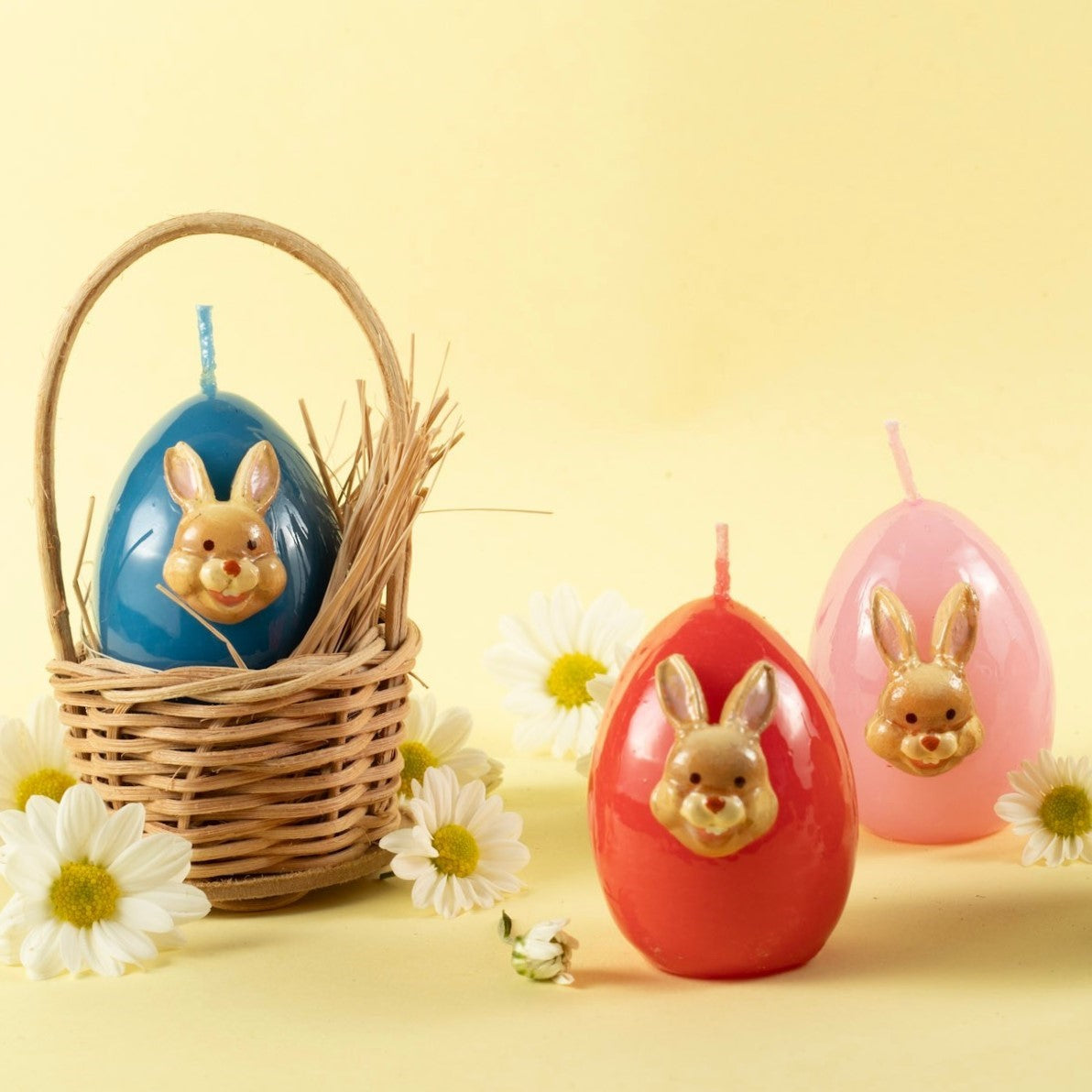 Vela Ovo Pequeno com Rostinho Coelho