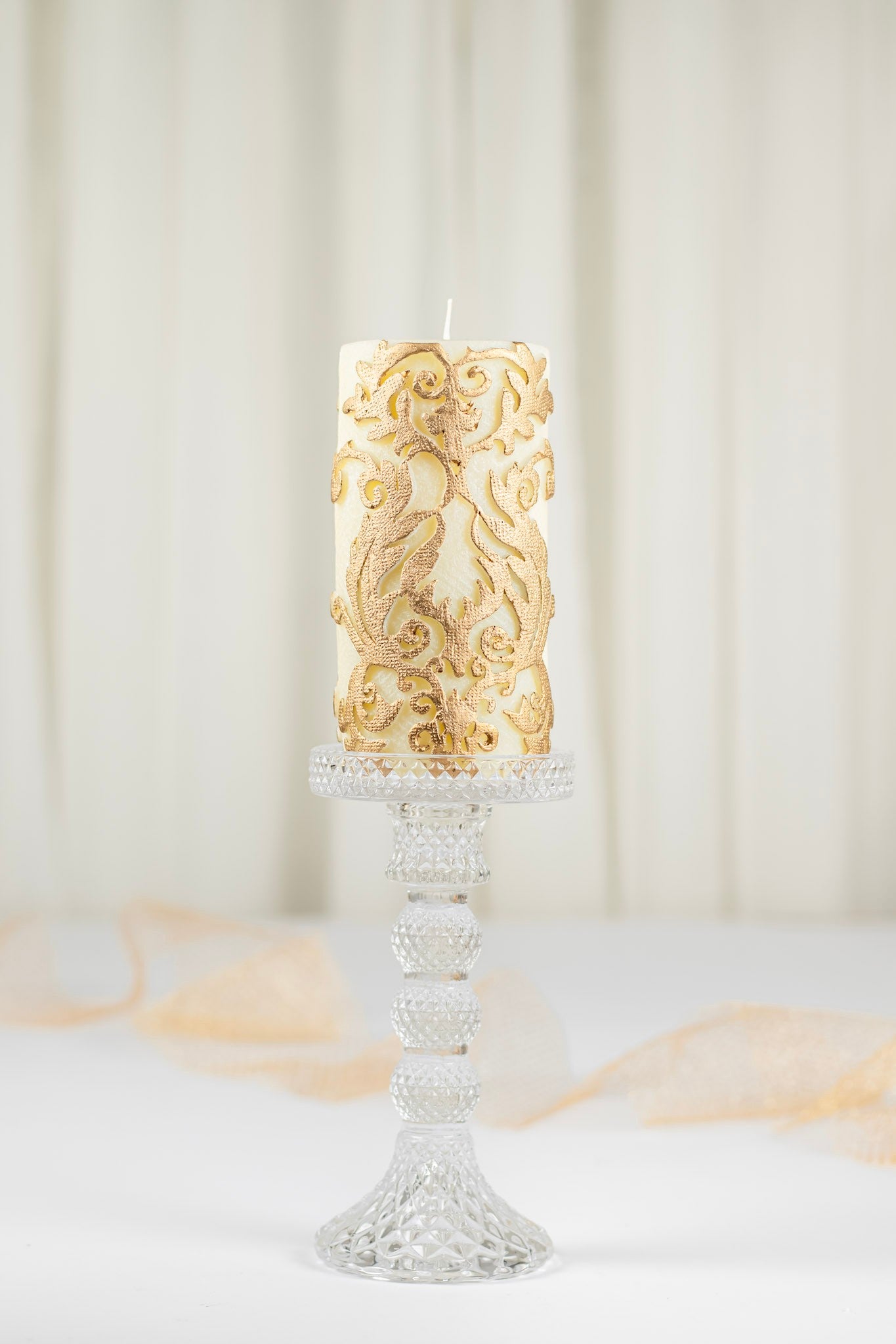 Vela Floral Ouro