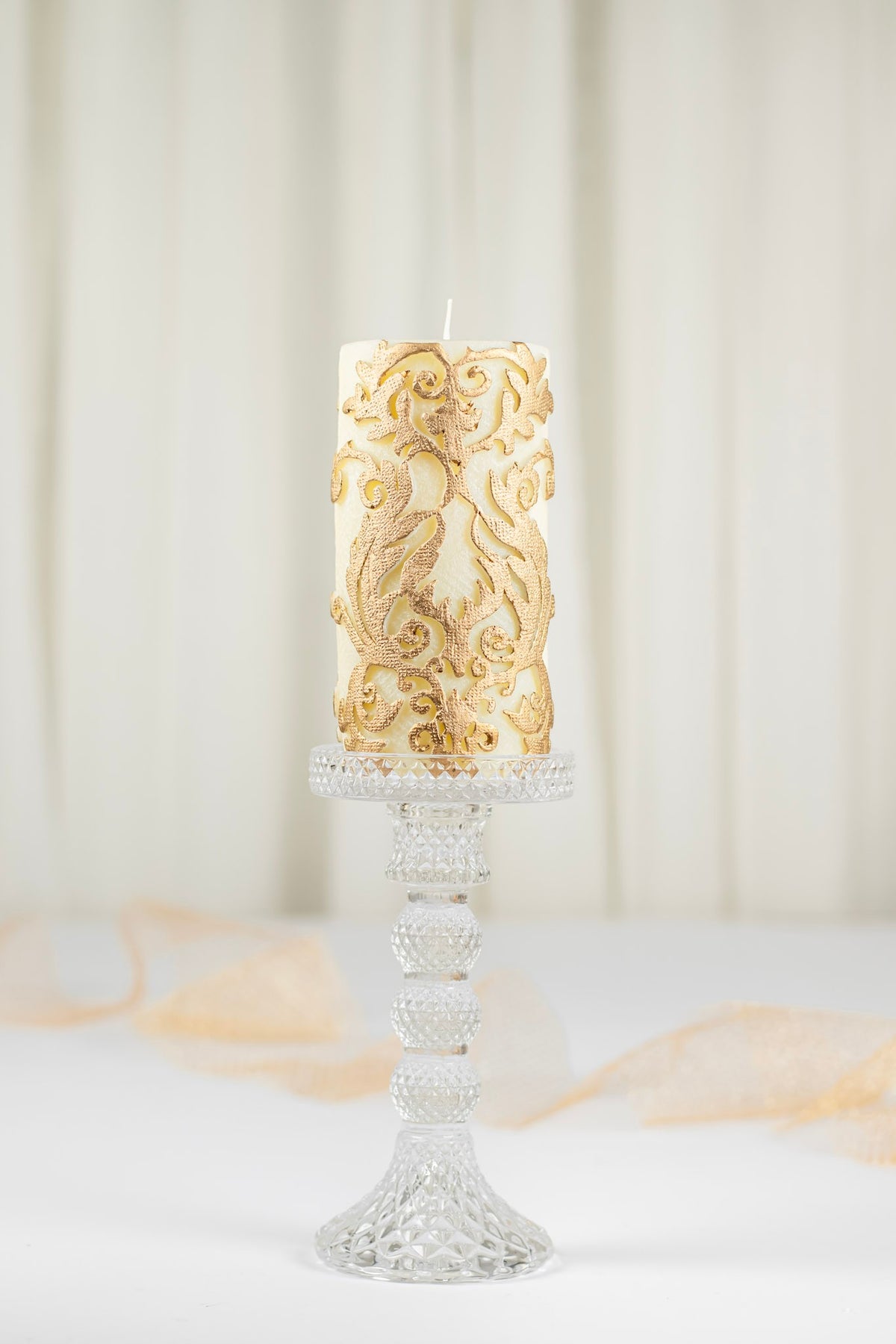 Vela Floral Ouro